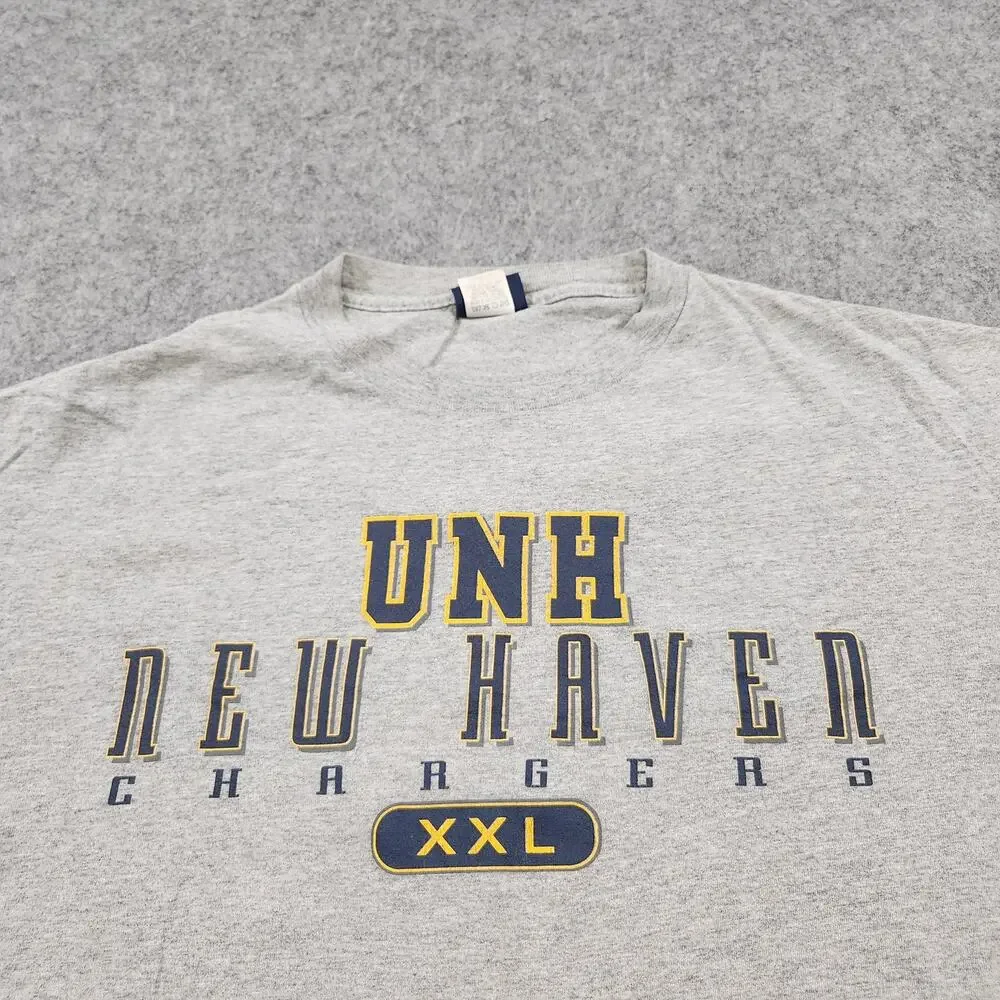 Vintage UNH New Haven Chargers T Shirt Mens XL Gray JanSport USA College 90s Tee